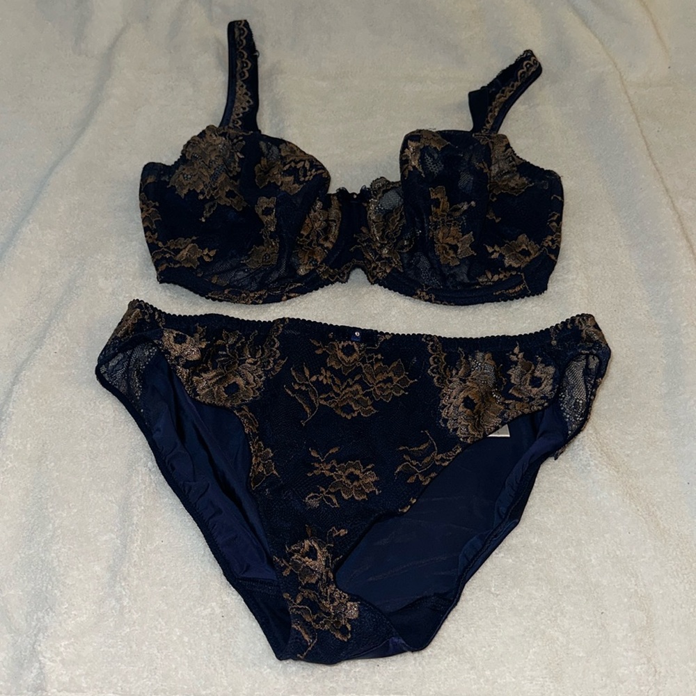 Like New - Prima Donna Neroli Balcony Bra 34F & Large Bottoms - Picture 2 of 8
